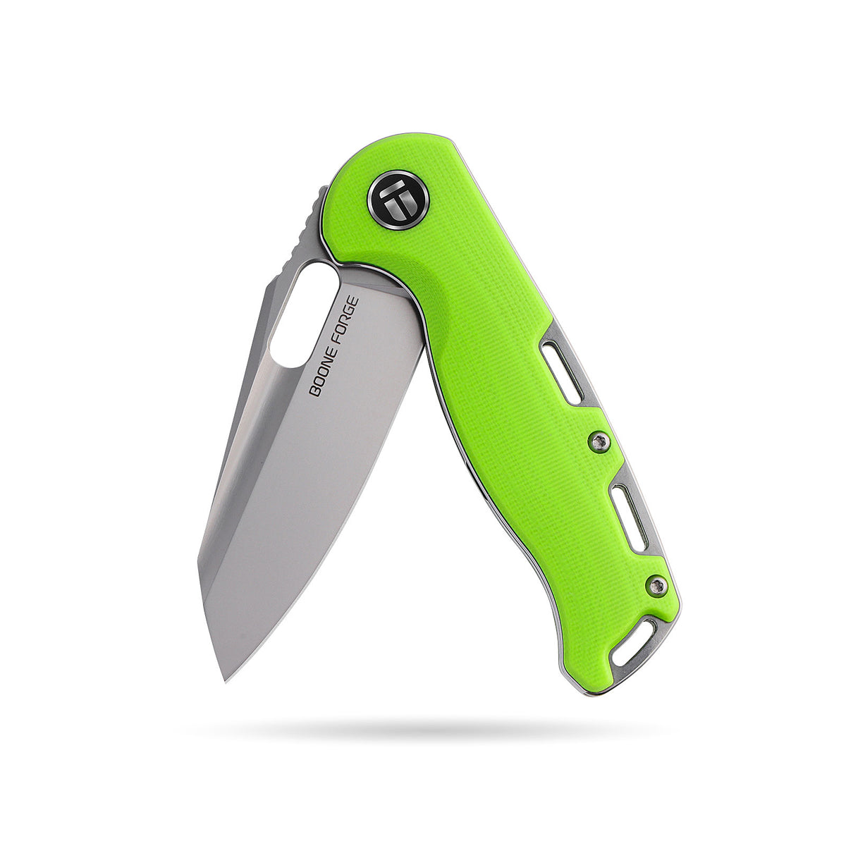 BOONEFORGE Warmark Premium EDC Manual thumb knife ( 3.33'' Bead Blasted 14C28N Blade & Fluorescent green G10 Handle) - BF009