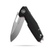 BOONEFORGE Berserker Premium EDC Flipper & Thumb hole knife( 3.07'' Satin 14C28N Blade & Black G10 Handle ) - BF072