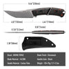 BOONEFORGE Edge Premium EDC Fixed blade knife ( 4.02'' Bead Blasted Stonewash 14C28N Blade & Golden Carbon Fiber Handle ) - FD050