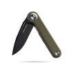 BOONEFORGE Ironjudge Premium EDC Flipper knife ( 3.39'' Black Titanium Plated 14C28N Blade & Army green G10 Handle ) - BF905