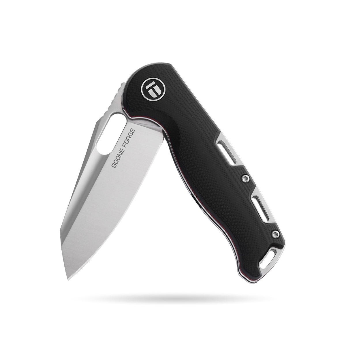 BOONEFORGE Warmark Premium EDC Manual thumb knife  ( 3.33'' Satin 14C28N Blade & Black G10 Handle) - BF009