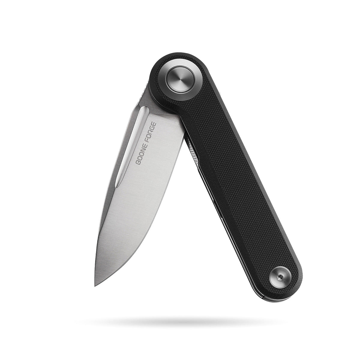 BOONEFORGE Ironjudge Premium EDC Flipper knife ( 3.39'' Satin 14C28N Blade & Black G10 Handle ) - BF905