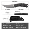 BOONEFORGE Edge Premium EDC Fixed blade knife ( 4.02'' Bead Blasted Stonewash 14C28N Blade & Black Carbon Fiber Handle ) - FD050