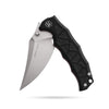 BOONEFORGE Ironstrider Premium EDC Fliper & Thumb Stud knife(3.81'' Bead Blasted 14C28N Blade & Black G10 Handle ) - BF013A