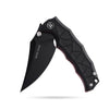 BOONEFORGE Ironstrider Premium EDC Fliper & Thumb Stud knife(3.81'' Black Titanium Plated 14C28N Blade & Black G10 Handle ) - BF013A