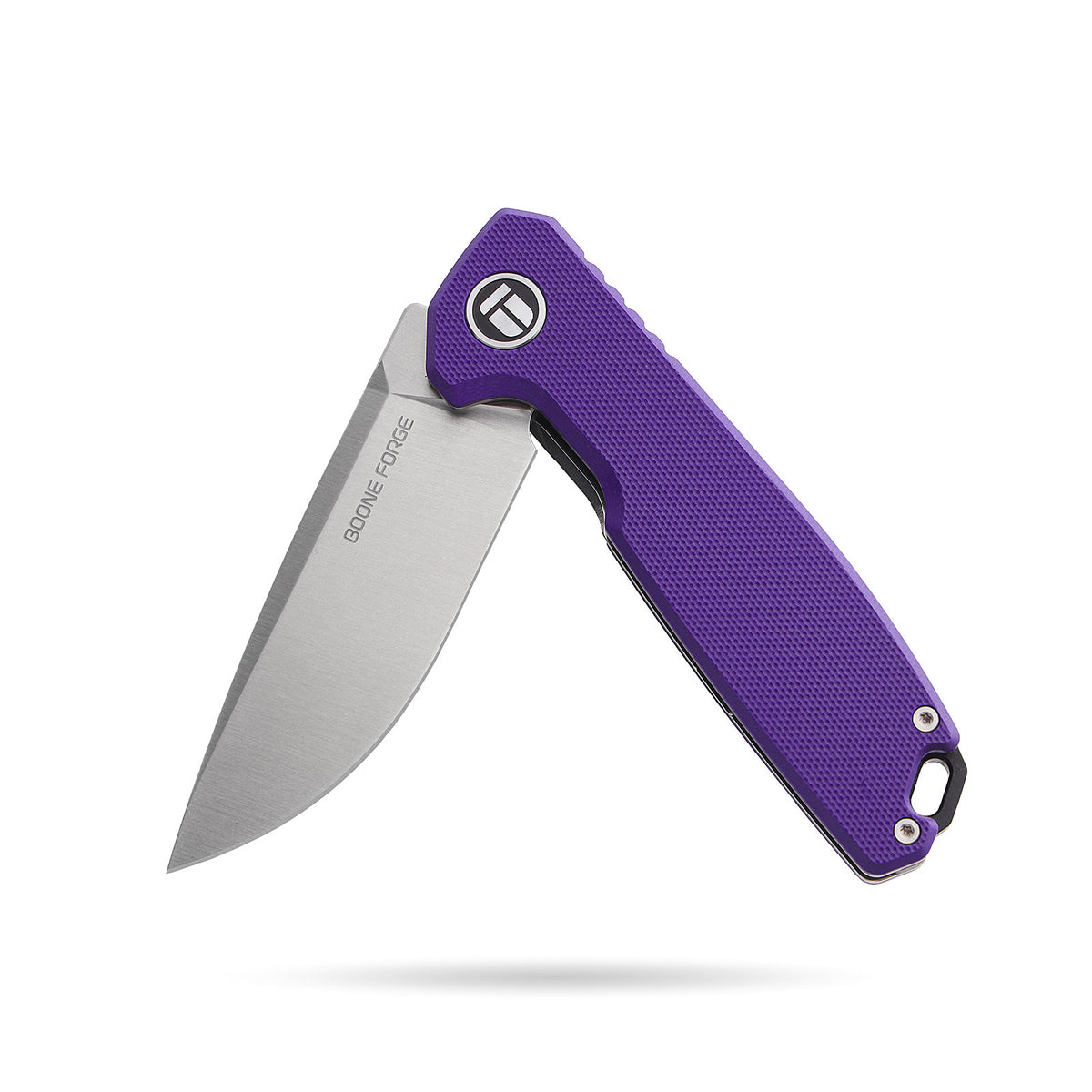 BOONEFORGE Steelwrath Premium EDC Flipper knife ( 3.23'' Satin 14C28N Blade & Purple G10 Handle) - BF010