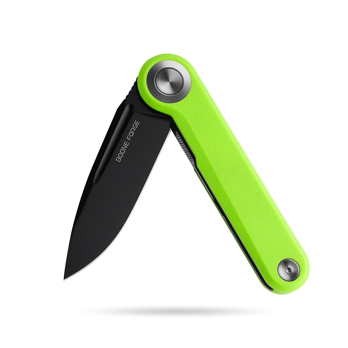 BOONEFORGE Ironjudge Premium EDC Flipper knife ( 3.39'' Black Titanium Plated 14C28N Blade & Fluorescent green G10 Handle ) - BF905
