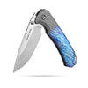 [PRE‑ORDER]BOONEFORGE Valkyrie Premium EDC Fliper & Thumb Stud knife ( 3.77'' Satin M390 Blade & Grey TC4 Titanium Handle ) - BF054