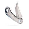 BOONEFORGE Stormwrath Premium EDC Flipper knife ( 3.49'' Bead Blasted M390 Blade & Grey TC4 Titanium Handle ) - BF071