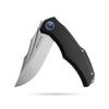 BOONEFORGE Doomsday Premium EDC Flipper knife  ( 3.89'' Brushed Satin M390 Blade & Black TC4 Titanium Handle ) - BF069