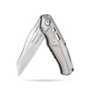 [PRE‑ORDER]BOONEFORGE Reaper Premium EDC Flipper knife  ( 3.43'' Bead Blasted M390 Blade & Grey TC4 Titanium Handle ) - BF070