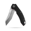 BOONEFORGE Sentinel Premium EDC Flipper & Thumb hole knife ( 3.34'' Satin 14C28N Blade & Black G10 Handle ) - BF904