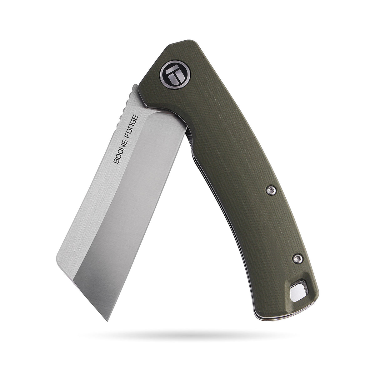 BOONEFORGE Breaker Premium EDC Flipper knife ( 3.34'' Satin 14C28N Blade & Army green G10 Handle ) - BF903