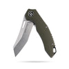 BOONEFORGE Sentinel Premium EDC Flipper & Thumb hole knife ( 3.34'' Satin 14C28N Blade & Army green G10 Handle ) - BF904