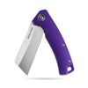 BOONEFORGE Breaker Premium EDC Flipper knife ( 3.34'' Satin 14C28N Blade & Purple G10 Handle ) - BF903