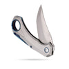 BOONEFORGE Stormwrath Premium EDC Flipper knife ( 3.49'' Bead Blasted BÖHLER M390 Blade & Grey TC4 Titanium Handle ) - BF071