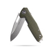 BOONEFORGE Berserker Premium EDC Flipper & Thumb hole knife( 3.07'' Satin 14C28N Blade & Army green G10 Handle ) - BF072