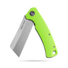 BOONEFORGE Breaker Premium EDC Flipper knife ( 3.34'' Satin 14C28N Blade & Fluorescent green G10 Handle ) - BF903