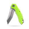 BOONEFORGE Sentinel Premium EDC Flipper & Thumb hole knife ( 3.34'' Satin 14C28N Blade & Fluorescent green G10 Handle ) - BF904