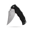 BOONEFORGE Ironstrider Premium EDC Fliper & Thumb Stud knife(3.81'' Satin 14C28N Blade & Black G10 Handle ) - BF013A