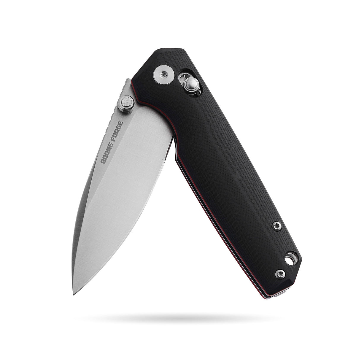 BOONEFORGE Darkedge Premium EDC Crossbar knife  ( 3.05'' Satin 14C28N Blade & Black G10 Handle ) - BF900