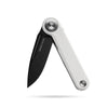 BOONEFORGE Ironjudge Premium EDC Flipper knife ( 3.39'' Black Titanium Plated 14C28N Blade & White G10 Handle ) - BF905
