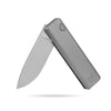 BOONEFORGE Stalker Premium EDC Button lock & Flipper knife  ( 3.2" Bead Blasted BÖHLER M390  Blade & Grey TC4 Titanium Handle) - BF003