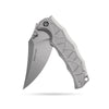 [PRE‑ORDER]BOONEFORGE Frostspine Premium EDC Fliper & Thumb Stud knife(4.06'' Bead Blasted M390  Blade & Grey TC4 Titanium Handle ) - BF013