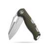 BOONEFORGE Warmark Premium EDC Manual thumb knife ( 3.33'' Satin 14C28N Blade & Army green G10 Handle) - BF009