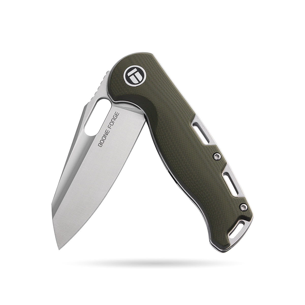 BOONEFORGE Warmark Premium EDC Manual thumb knife ( 3.33'' Satin 14C28N Blade & Army green G10 Handle) - BF009