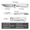 BOONEFORGE Steelwrath Premium EDC Flipper knife ( 3.23'' Satin Sandvik 14C28N Blade & White G10 Handle) - BF010