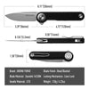 BOONEFORGE Ironjudge Premium EDC Flipper knife ( 3.39'' Bead Blasted Sandvik 14C28N Blade & Black G10 Handle ) - BF905