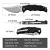 BOONEFORGE Ironstrider Premium EDC Fliper & Thumb Stud knife(3.81'' Bead Blasted 14C28N Blade & Black G10 Handle ) - BF013A