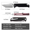 BOONEFORGE Blackshield Premium EDC Fliper & Thumb Stud knife ( 3.94'' Satin 14C28N Blade & Black G10 Handle ) - BF014A