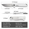 BOONEFORGE Steelwrath Premium EDC Flipper knife ( 3.23'' Satin 14C28N Blade & White G10 Handle) - BF010