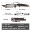 BOONEFORGE Hellfire Premium EDC Fliper & Thumb Stud knife( 3.7'' Satin BÖHLER M390 Blade & Grey TC4 Titanium/Carbon Fiber Handle ) - BF055
