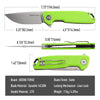 BOONEFORGE Steelwrath Premium EDC Flipper knife ( 3.23'' Satin Sandvik 14C28N Blade & Neon Green G10 Handle) - BF010