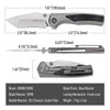 [PRE‑ORDER]BOONEFORGE Bloodfang Premium EDC Thumb stud knife ( 3.41" Bead Blasted M390 Blade & Grey TC4 Titanium/Carbon Fiber Handle) - BF007