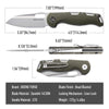 BOONEFORGE Warmark Premium EDC Manual thumb knife ( 3.33'' Bead Blasted Sandvik 14C28N Blade & Army green G10 Handle) - BF009