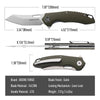 BOONEFORGE Sentinel Premium EDC Flipper & Thumb hole knife ( 3.34'' Satin 14C28N Blade & Army green G10 Handle ) - BF904