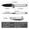 BOONEFORGE Ironjudge Premium EDC Flipper knife ( 3.39'' Black Titanium Plated Sandvik 14C28N Blade & White G10 Handle ) - BF905