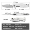 BOONEFORGE Berserker Premium EDC Flipper & Thumb hole knife( 3.07'' Satin Sandvik 14C28N Blade & White G10 Handle ) - BF072
