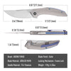 BOONEFORGE Titan Premium EDC Fliper & Thumb Stud knife ( 3.54'' Satin BÖHLER M390 Blade & Grey TC4 Titanium Handle ) - BF056