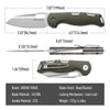 BOONEFORGE Warmark Premium EDC Manual thumb knife ( 3.33'' Bead Blasted 14C28N Blade & Army green G10 Handle) - BF009