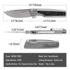 [PRE‑ORDER]BOONEFORGE Mountainfang Premium EDC Button lock & Thumb stud knife  ( 3.31" Bead Blasted M390 Blade & Grey TC4 Titanium/Carbon Fiber Handle) - BF004