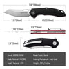 BOONEFORGE Sentinel Premium EDC Flipper & Thumb hole knife ( 3.34'' Satin 14C28N Blade & Black G10 Handle ) - BF904