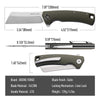 BOONEFORGE Breaker Premium EDC Flipper knife ( 3.34'' Satin 14C28N Blade & Army green G10 Handle ) - BF903