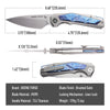 [PRE‑ORDER]BOONEFORGE Wraith Premium EDC Thumb stud knife( 3.93'' Brushed Satin M390 Blade & Grey TC4 Titanium Handle ) - BF062