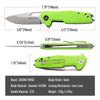 BOONEFORGE Berserker Premium EDC Flipper & Thumb hole knife( 3.07'' Satin Sandvik 14C28N Blade & Neon Green G10 Handle ) - BF072