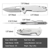 BOONEFORGE Berserker Premium EDC Flipper & Thumb hole knife( 3.07'' Satin 14C28N Blade & White G10 Handle ) - BF072